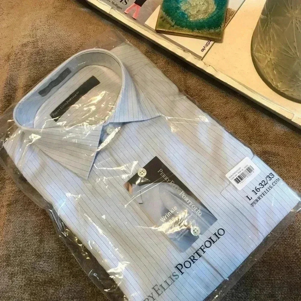 NWT Perry Ellis Portfolio Blue Shirt